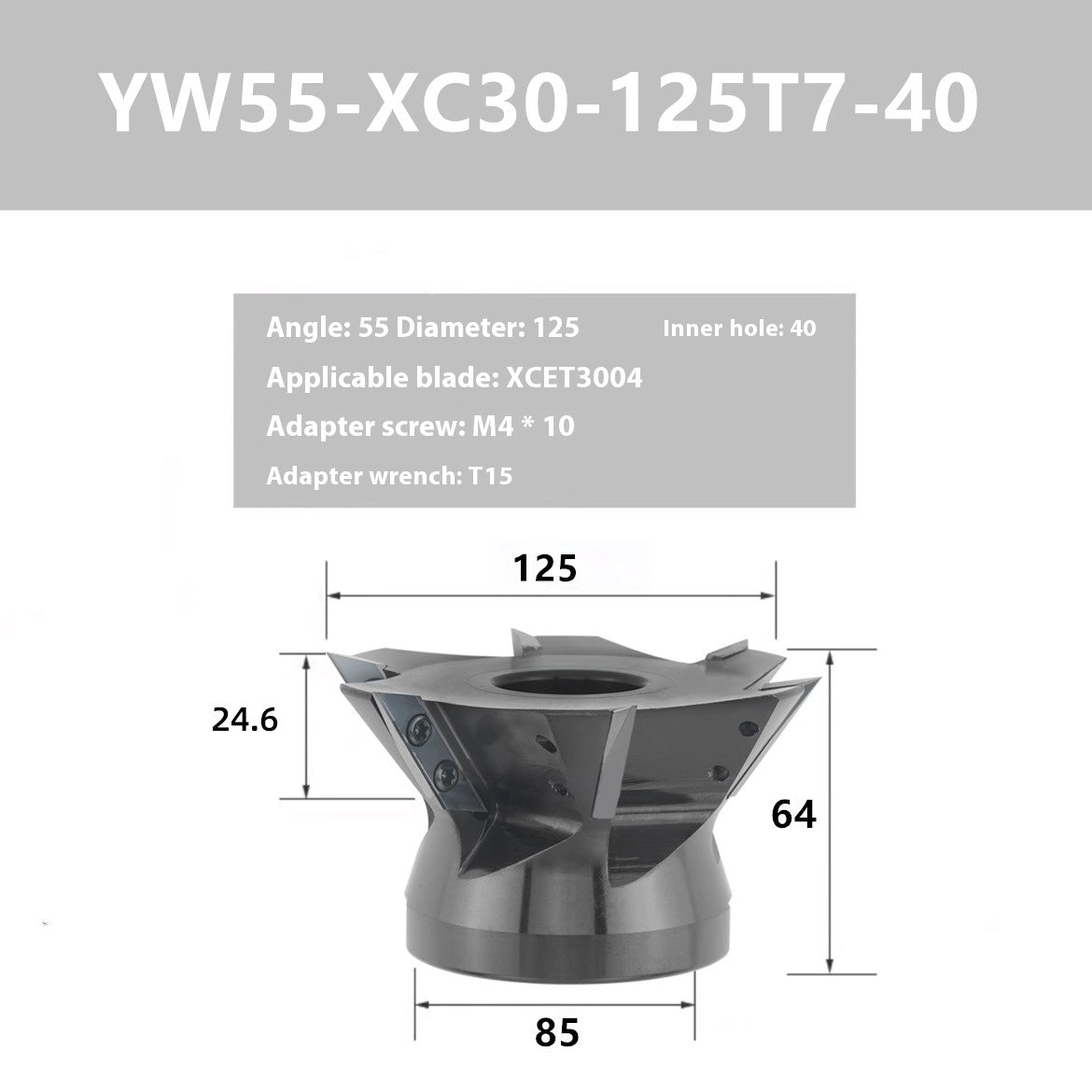 2087-Machining center: long edge dovetail milling cutter bar XCET3004 milling cutter disc cleaning root, V-groove dovetail 55 degrees, 60 degrees, 75 degrees Shandong Denso Pricision Tools Co.,Ltd.